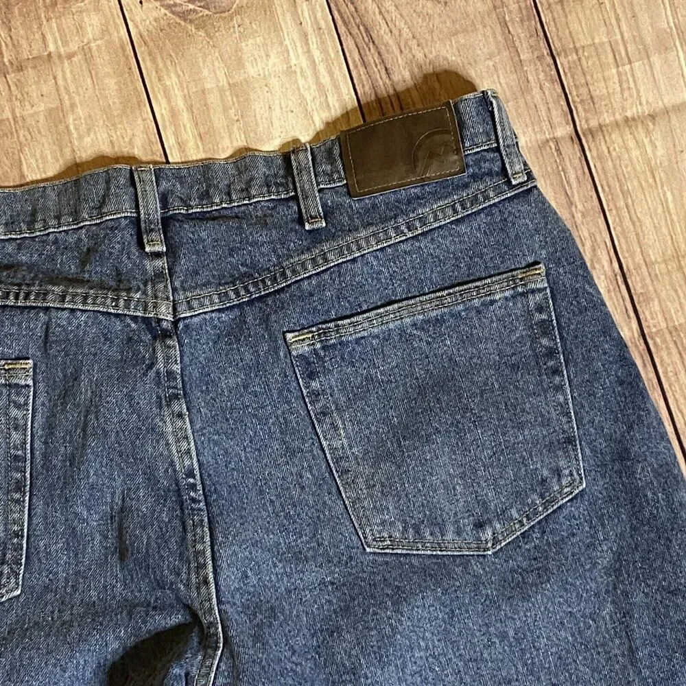 Magellan Outdoors 38x34 Blue Jeans Medium Wash Classic Heavy Denim Work Pants - Picture 7 of 11